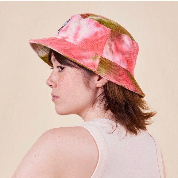 BIG BUD PRESS -trade- Tie-Dye Bucket Hat in Pink / Olive✨🌸🌿 NWOT - Picture 2 of 5